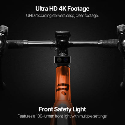 DVF100 Front Dash Cam & Safety Light Combo - 4K UHD, 100 Lumen, IPX5 Waterproof, 4000mAh Battery